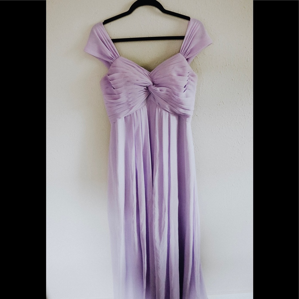 Floor length lilac dress
